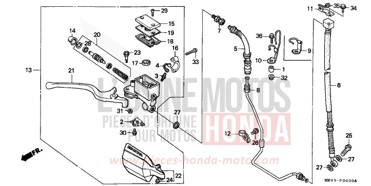 VORDERRADBREMSE (XL600VH/VJ/VK/VL) von Transalp FURIOUS RED (R167A) von 1989