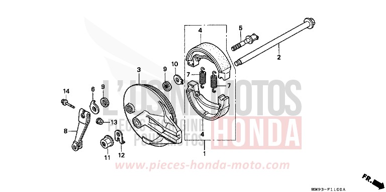 BREMSPLATTE, HINTEN (XL600VH/VJ/VK/VL) von Transalp PEARL ATLANTIS BLUE (B142H) von 1989