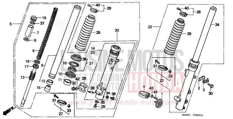 GABEL, VORNE von Transalp SPARKLER BLACK PEARL (NH343K) von 1991