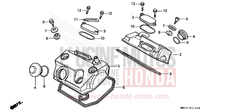ZYLINDERKOPFDECKEL von Transalp SPARKLING SILVER METALLIC (NH295A) von 1992