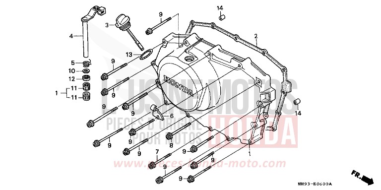 KURBELGEHAEUSEABDECKUNG von Transalp SPARKLER BLACK PEARL (NH343K) von 1993