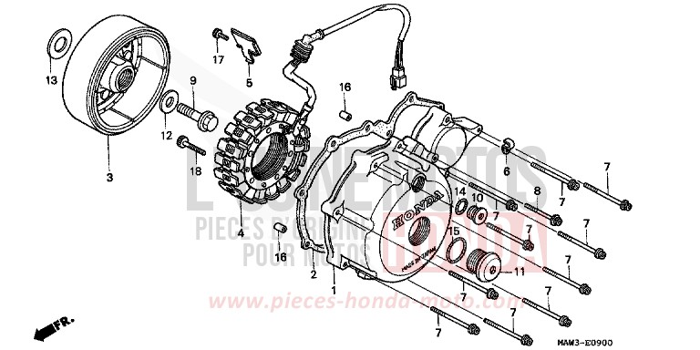 KURBELGEHAEUSEDECKEL, L./ GENERATOR von Transalp ANCHOR GRAY METALLIC-U (NH229B) von 1996