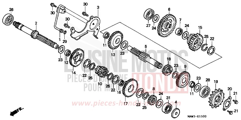 GETRIEBE von Transalp ANCHOR GRAY METALLIC-U (NH229B) von 1996