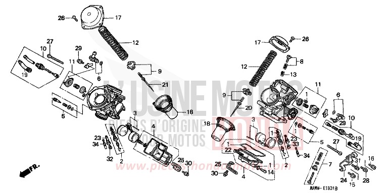 VERGASER (EINZELTEILE) von Transalp ANCHOR GRAY METALLIC-U (NH229B) von 1996