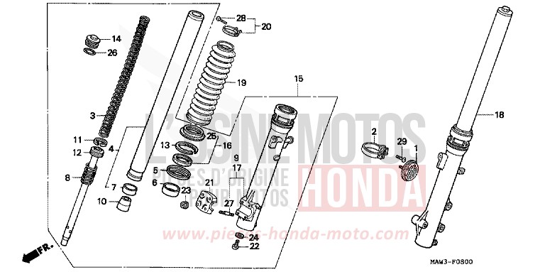 GABEL, VORNE von Transalp ANCHOR GRAY METALLIC-U (NH229B) von 1996