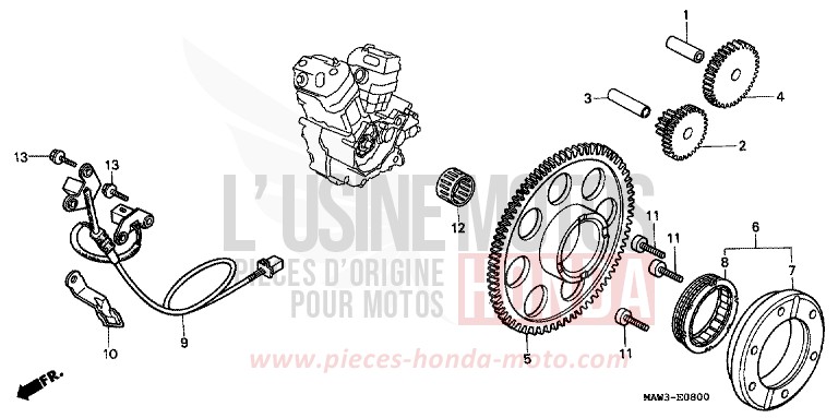 IMPULSGEBER/ ANLASSERKUPPLUNG von Transalp CASSIS RED METALLIC (R217K) von 1996