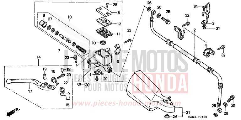 VORDERRADBREMSE von Transalp CASSIS RED METALLIC (R217K) von 1996