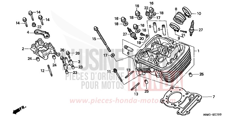 ZYLINDERKOPF (VORNE) von Transalp LAPIS BLUE METALLIIC (PB257H) von 1996