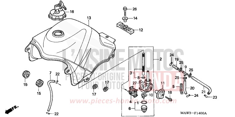 KRAFTSTOFFTANK von Transalp LAPIS BLUE METALLIIC (PB257H) von 1996