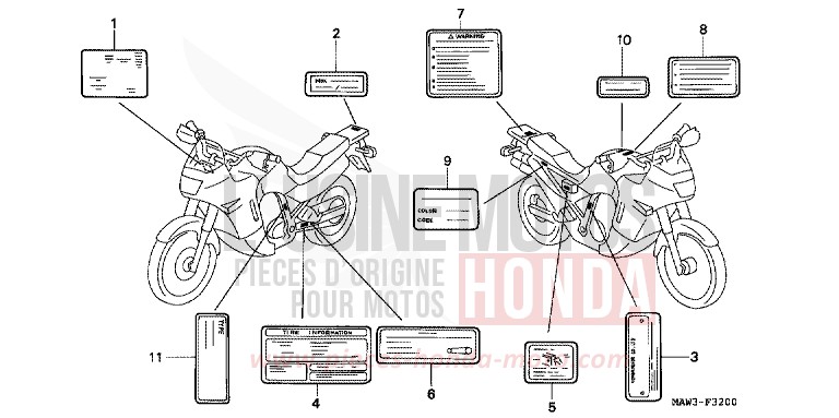 WARNETIKETT von Transalp LAPIS BLUE METALLIIC (PB257H) von 1996