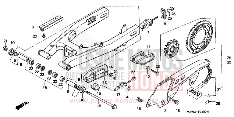 SCHWINGE/KETTENGEHAEUSE von Transalp CINNAMON BEIGE METALLIC (YR168A) von 1997
