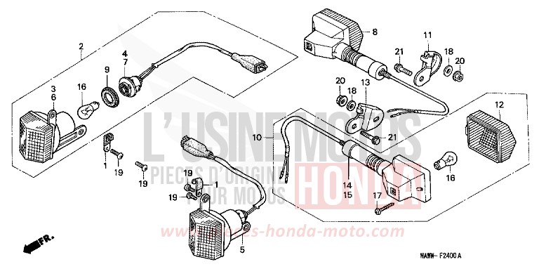 BLINKER von Transalp RADIANT RED METALLIC (R218K) von 1998