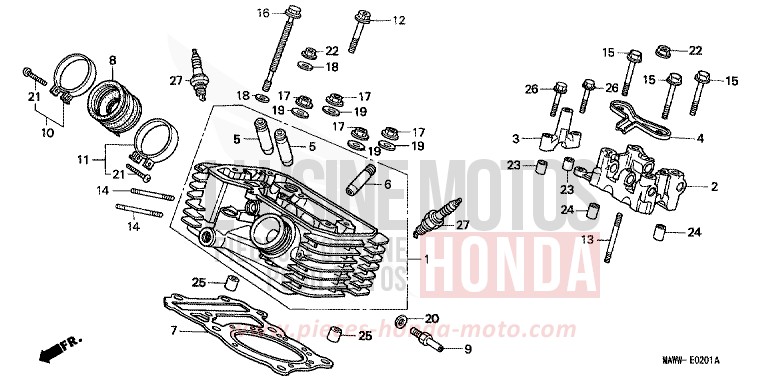 ZYLINDERKOPF (HINTEN) von Transalp SCHWARZ (NH1D) von 1999