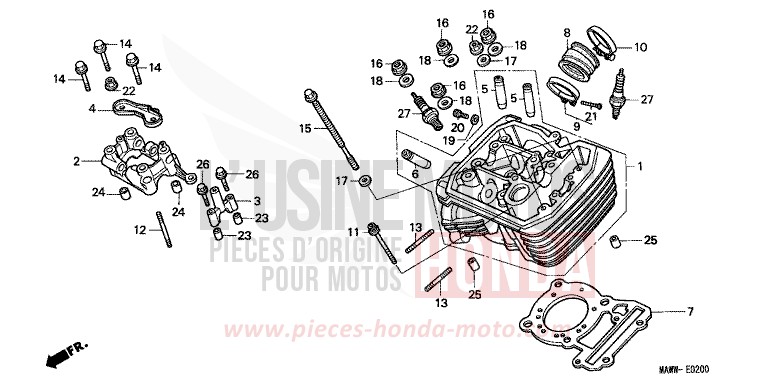 ZYLINDERKOPF (VORNE) von Transalp TASMANIA GREEN ME (G142G) von 1999