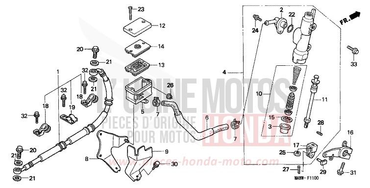 HAUPTBREMSE, HINTEN ZYLINDER von Transalp TASMANIA GREEN ME (G142G) von 1999