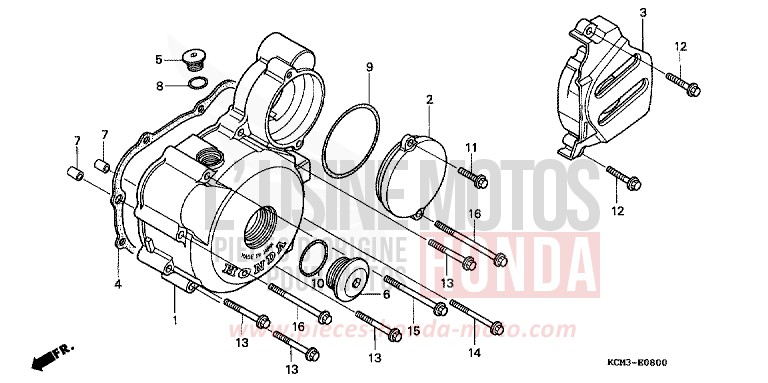 KURBELGEHAEUSEDECKEL, L. von XLR125R SCHWARZ (NH1A) von 1998