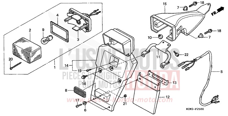 HECKLEUCHTE von XLR125R SCHWARZ (NH1A) von 1998