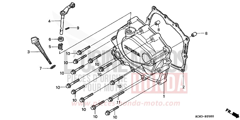 KURBELGEHAEUSEABDECKUNG von XLR125R SHASTA WHITE (NH138K) von 1998