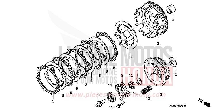 KUPPLUNG von XLR125R SHASTA WHITE (NH138K) von 1998