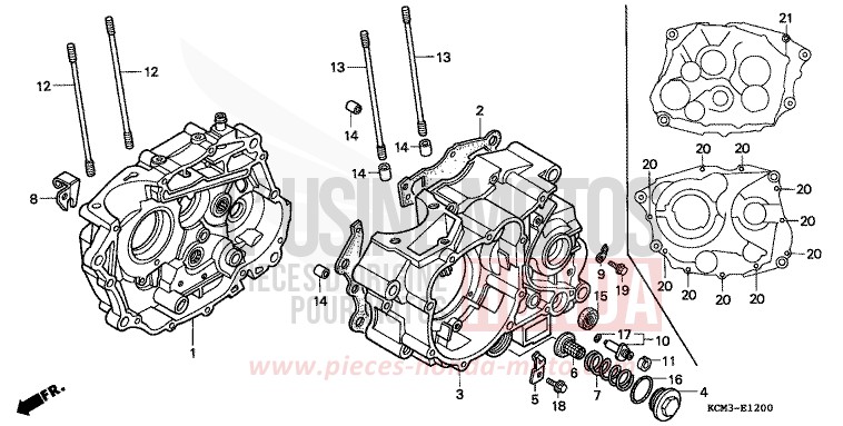 KURBELGEHAEUSE von XLR125R SHASTA WHITE (NH138K) von 1998