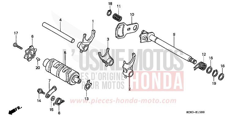 SCHALTTROMMEL von XLR125R SHASTA WHITE (NH138K) von 1998