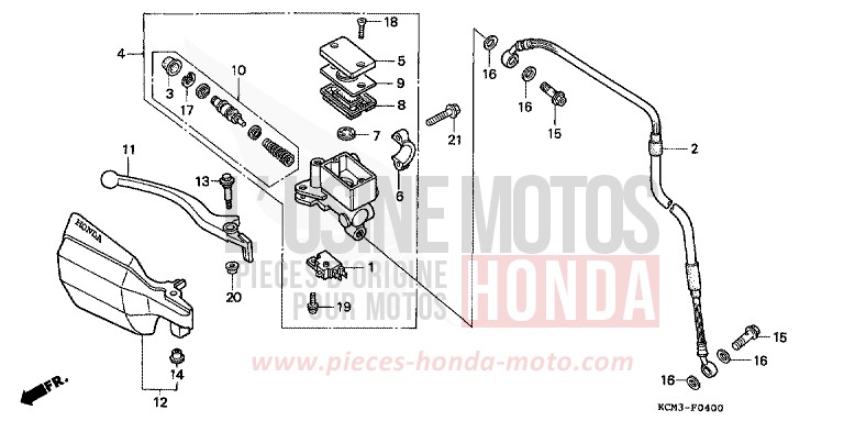 VORDERRADBREMSE von XLR125R SHASTA WHITE (NH138K) von 1998