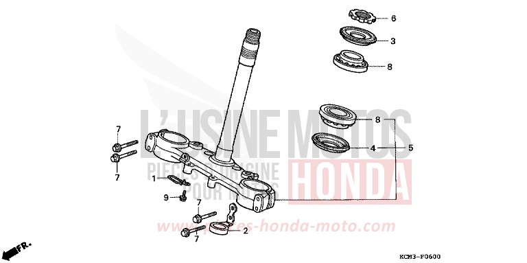 LENKSCHAFT von XLR125R SHASTA WHITE (NH138K) von 1998