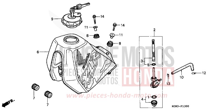 KRAFTSTOFFTANK von XLR125R SHASTA WHITE (NH138K) von 1998
