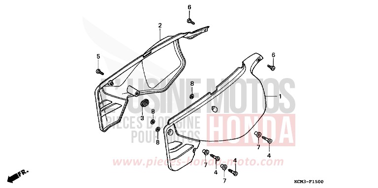 SEITENABDECKUNG von XLR125R SHASTA WHITE (NH138K) von 1998