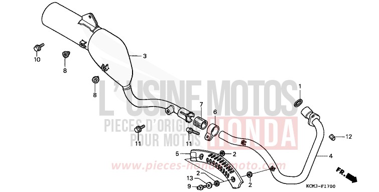 ABGAS-SCHALLDAEMPFER von XLR125R SHASTA WHITE (NH138K) von 1998