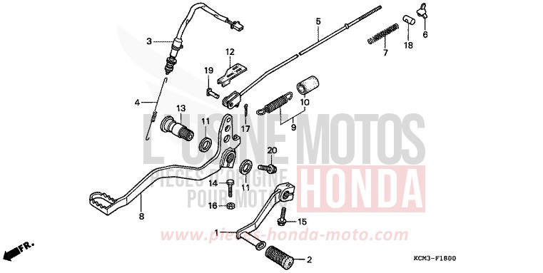 PEDAL von XLR125R SHASTA WHITE (NH138K) von 1998