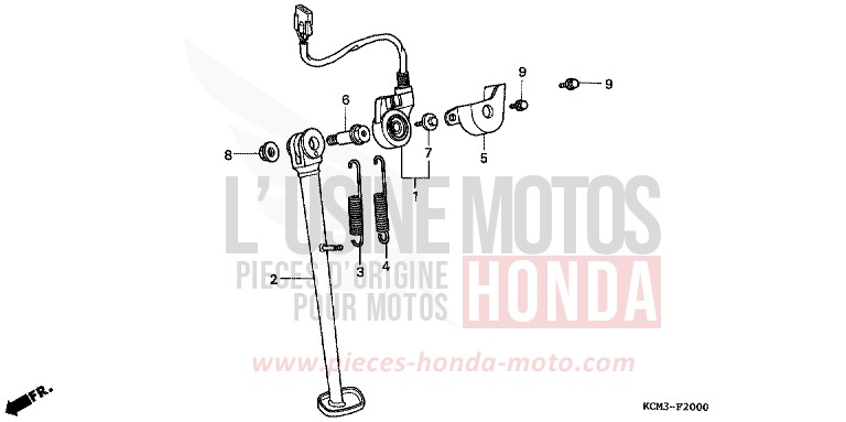 STAENDER von XLR125R SHASTA WHITE (NH138K) von 1998