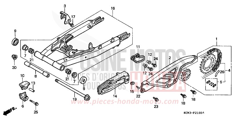 SCHWINGE von XLR125R SHASTA WHITE (NH138K) von 1998
