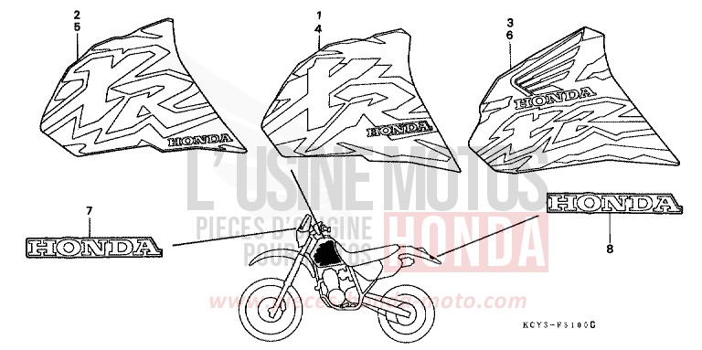 MARKE (XR400RT/V/W) von XR400R FIGHTING RED (R134) von 1998