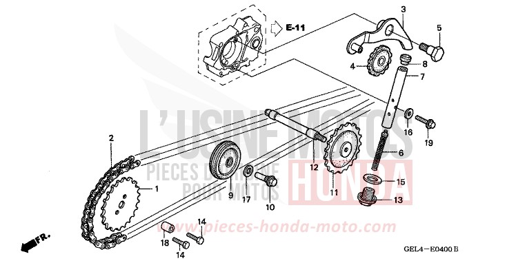 NOCKENWELLENKETTE/SPANNVORRICHTUNG von XR50R FIGHTING RED (R134) von 2002