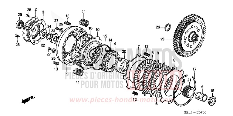 KUPPLUNG von XR50R FIGHTING RED (R134) von 2002