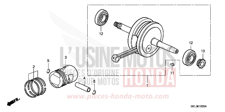KURBELWELLE/KOLBEN von XR50R FIGHTING RED (R134) von 2002