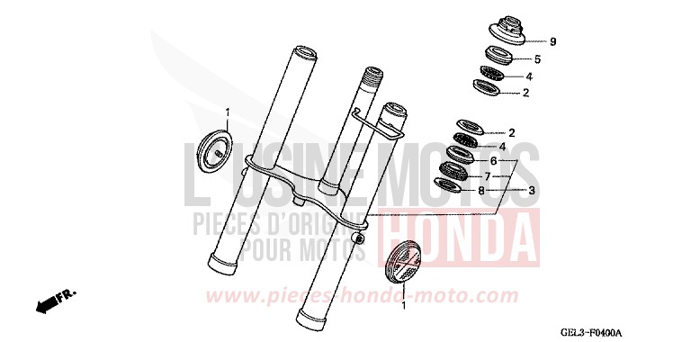 GABEL, VORNE von XR50R FIGHTING RED (R134) von 2002