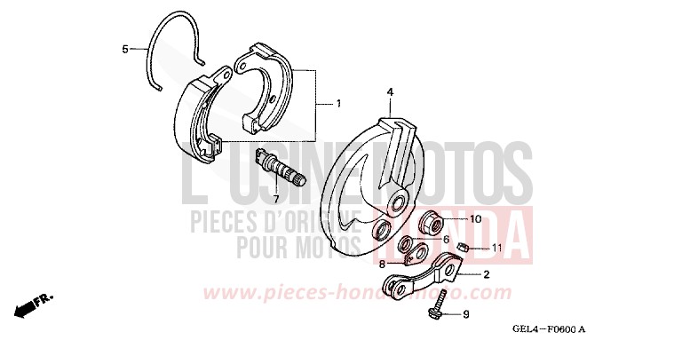BREMSPLATTE, VORNE von XR50R FIGHTING RED (R134) von 2002