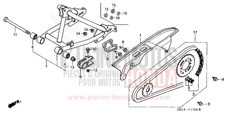 SCHWINGE von XR50R FIGHTING RED (R134) von 2002
