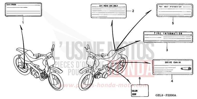 WARNETIKETT von XR50R FIGHTING RED (R134) von 2002
