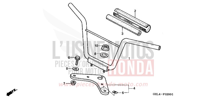 ROHRGRIFF/OBERE BRUECKE von XR50R FIGHTING RED (R134) von 2003