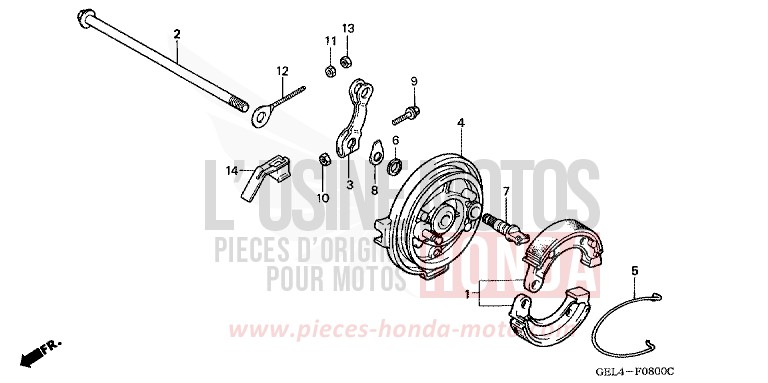 BREMSPLATTE, HINTEN von XR50R FIGHTING RED (R134) von 2003