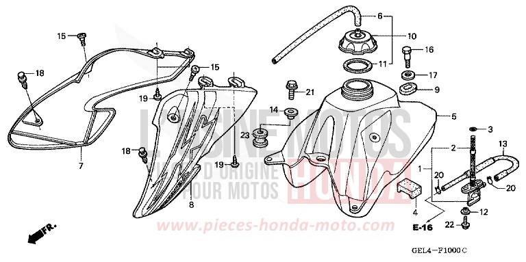 KRAFTSTOFFTANK von XR50R FIGHTING RED (R134) von 2003