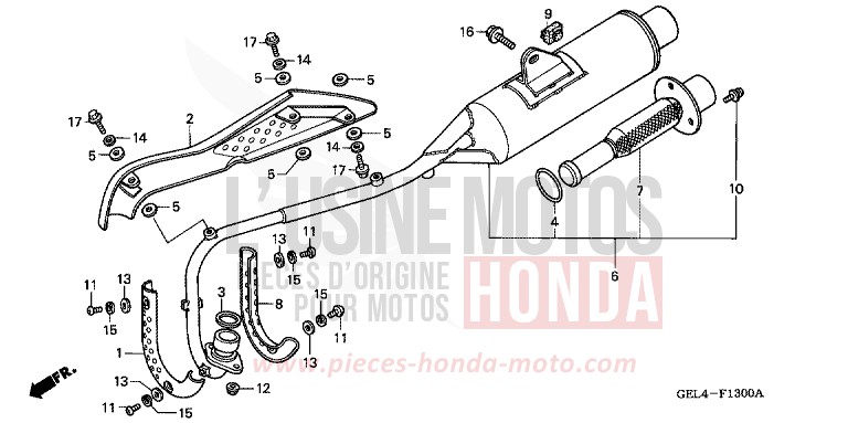 ABGAS-SCHALLDAEMPFER von XR50R FIGHTING RED (R134) von 2003