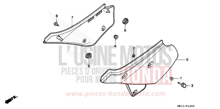 SEITENABDECKUNG von XR600R FIGHTING RED (R134) von 1993