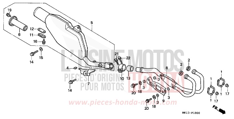 ABGAS-SCHALLDAEMPFER von XR600R SHASTA WHITE (NH138) von 1993