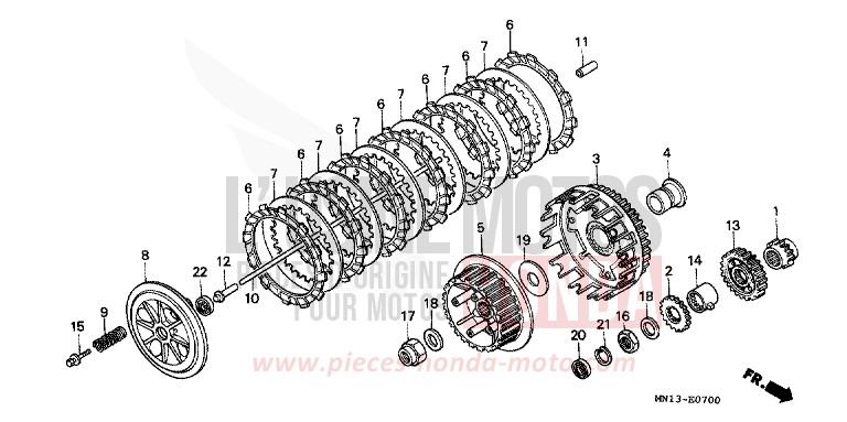 KUPPLUNG von XR600R SHASTA WHITE (NH138H) von 1993