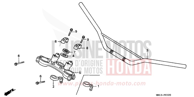 ROHRGRIFF/OBERE BRUECKE von XR600R SHASTA WHITE (NH138H) von 1993