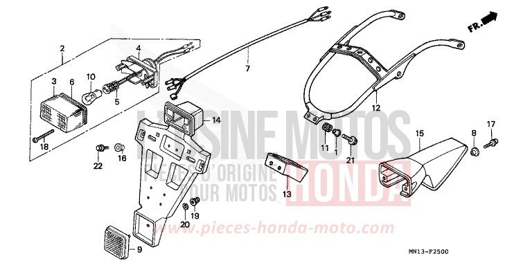 HECKLEUCHTE (1) von XR600R SHASTA WHITE (NH138H) von 1993